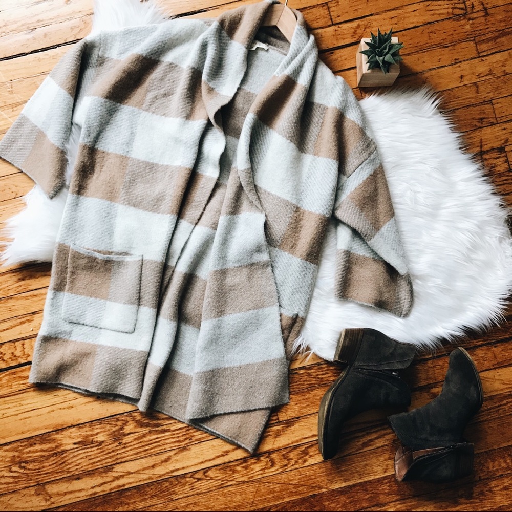 Vici Long and Cozy Striped Sweater Medium